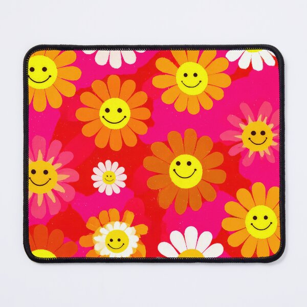 Item preview, Retro 1960's Hippie Pink And Yellow Flowers Pattern designed and sold by DEC02.