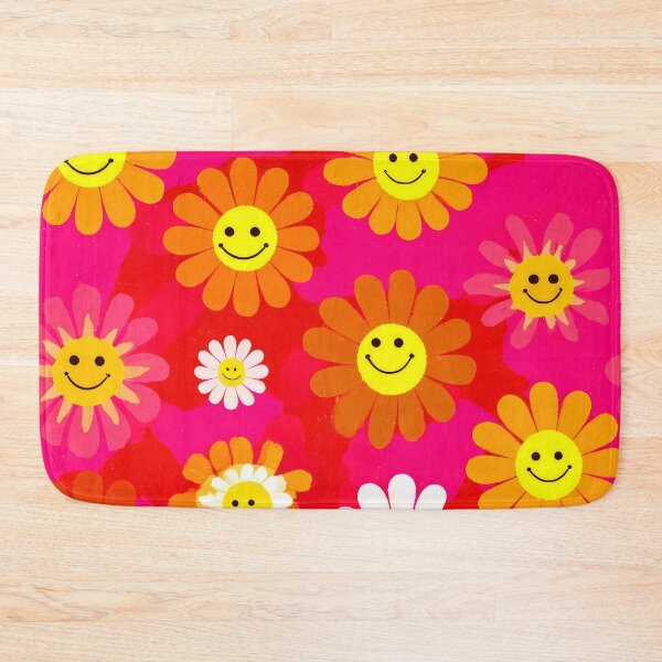 Item preview, Retro 1960's Hippie Pink And Yellow Flowers Pattern designed and sold by DEC02.