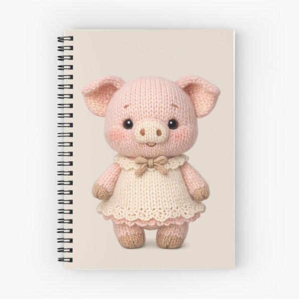 Item preview, Cute Knitted Piglet Plush | Kawaii Handmade Crochet Cottagecore designed and sold by Moons Studio.