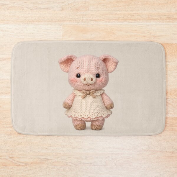 Item preview, Cute Knitted Piglet Plush | Kawaii Handmade Crochet Cottagecore designed and sold by Moons Studio.