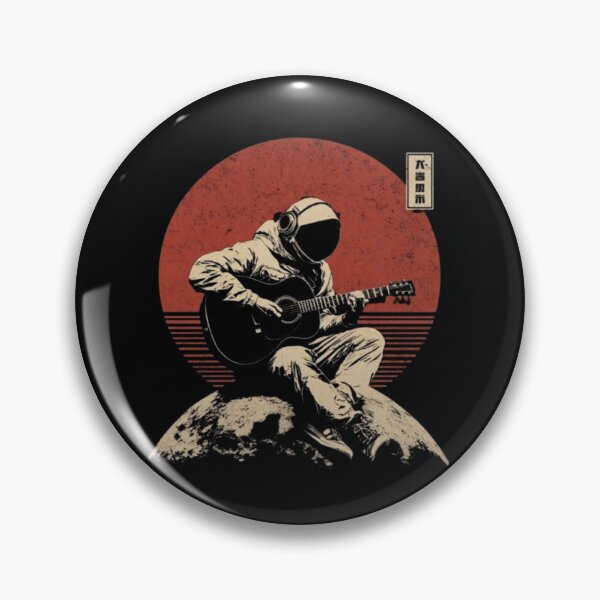 Item preview, Retro Astronaut Playing Guitar Japanese Aesthetic Space Music designed and sold by TeeStyle.mr.