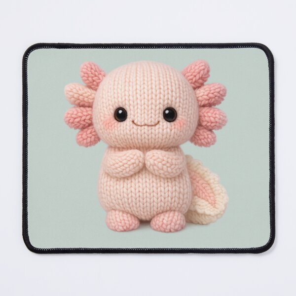 Item preview, Cute Axolotl Knitted Piglet Plush | Kawaii Handmade Crochet Cottagecore designed and sold by Moons Studio.