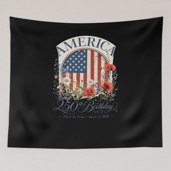 Item preview, America 250th Birthday Wildflower Flag Vintage Design designed and sold by SiarheiYur.