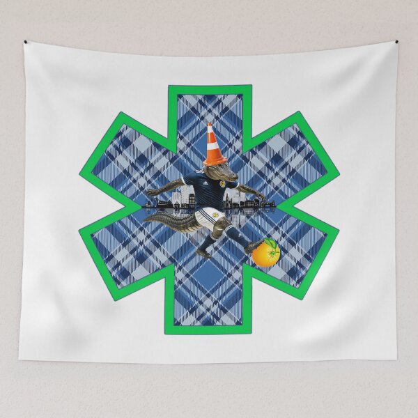 Item preview, Tartan Army x Miami EMS Skyline with Alligator and Traffic Cone designed and sold by BerlinerKatzen.