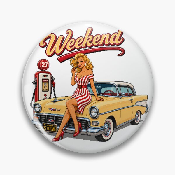 Item preview, 8 Bit Pixel Pin Up Girl Classic Car Retro Arcade Vintage Art designed and sold by Ivory Code.