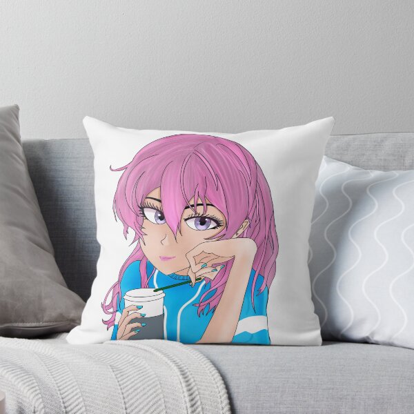Item preview, Coffee Stare - Aesthetic Anime Girl Cafe Art designed and sold by RobsArtwork.