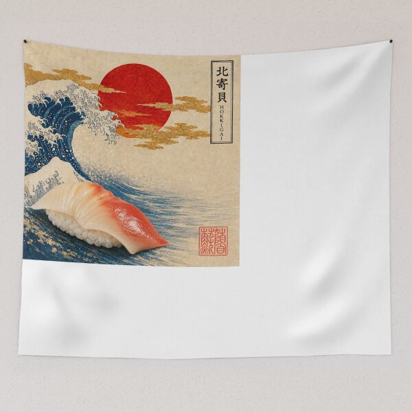 Item preview, Hokkigai Surf Clam Nigiri — Ukiyo-e Japanese Sushi Art Tee designed and sold by nurusubetei.