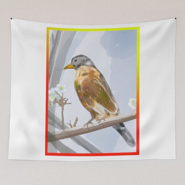 Item preview, American Robin Watercolor Bird Art designed and sold by AlcheArtsStudio.