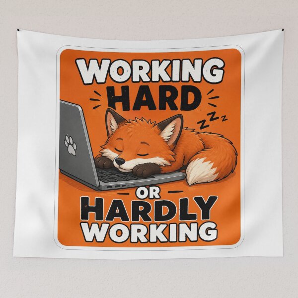 Item preview, Working Hard or Hardly Working Sleeping Fox designed and sold by Owcomm.