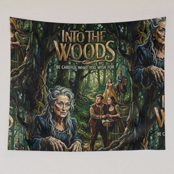 Item preview, Into The Woods Retro Musical Fantasy Fairytale Tribute Art Movie Poster designed and sold by Art's Diner.
