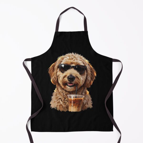 Item preview, Funny Goldendoodle Drinking Iced Coffee Dog With Sunglasses designed and sold by Dabbing Turtle Designs.