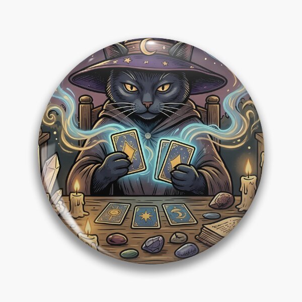 Item preview, Good Vibes Only - Witchy Cat Tarot Reader & Mystical Crystal Cottagecore Art designed and sold by SupernovaNote.