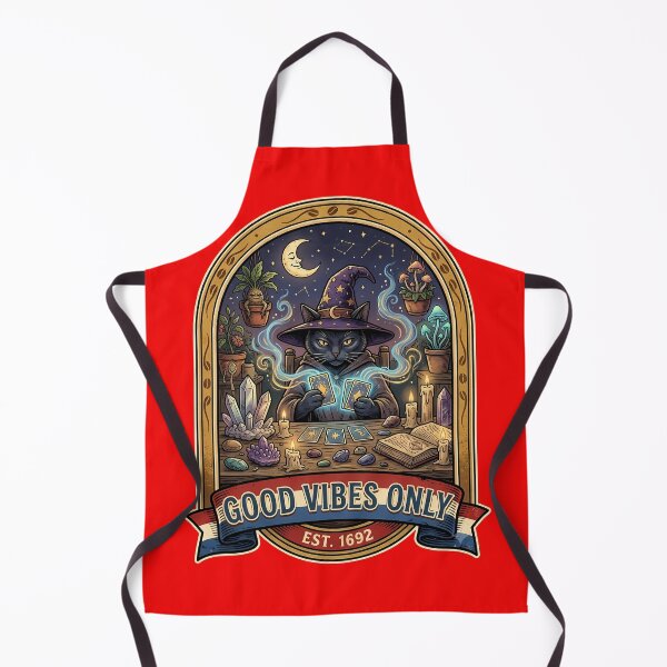 Item preview, Good Vibes Only - Witchy Cat Tarot Reader & Mystical Crystal Cottagecore Art designed and sold by SupernovaNote.