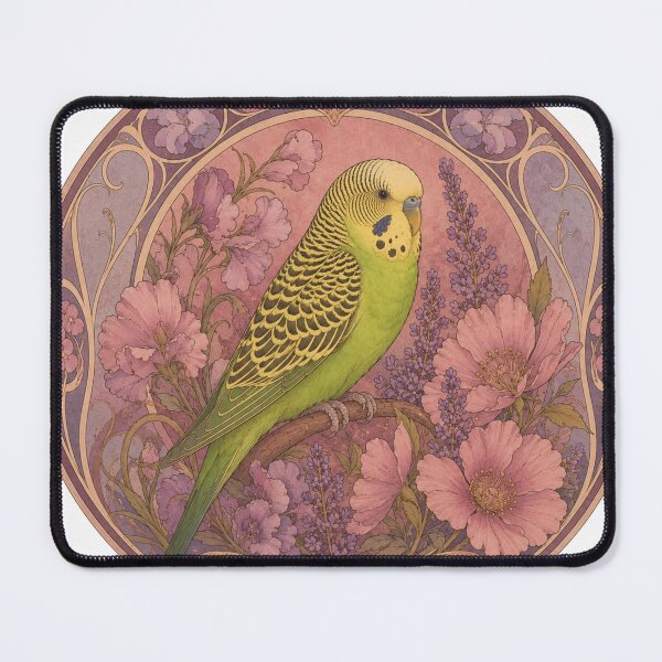 Item preview, Floral budgie designed and sold by IndigoMarine.