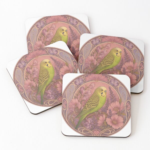 Item preview, Floral budgie designed and sold by IndigoMarine.