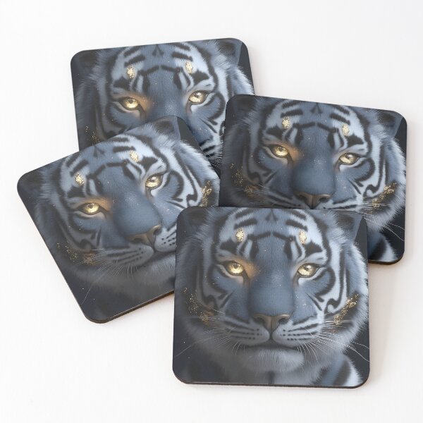 Item preview, Tiger Cat Blue Gold Mystic Night Wildlife designed and sold by mildaclairmo.