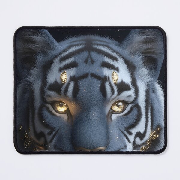 Item preview, Tiger Cat Blue Gold Mystic Night Wildlife designed and sold by mildaclairmo.