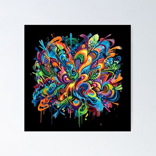 Item preview, Vibrant Abstract Psychedelic Doodle Graffiti Art designed and sold by rich-moda.