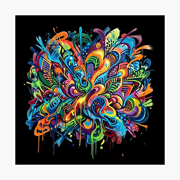 Artikelvorschau, Lebendige, abstrakte, psychedelische Doodle-Graffiti-Kunst entworfen und verkauft von rich-moda.
