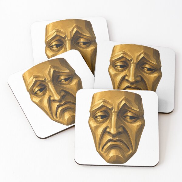 Item preview, Golden Tragedy Theater Mask Art Design designed and sold by bellaever.