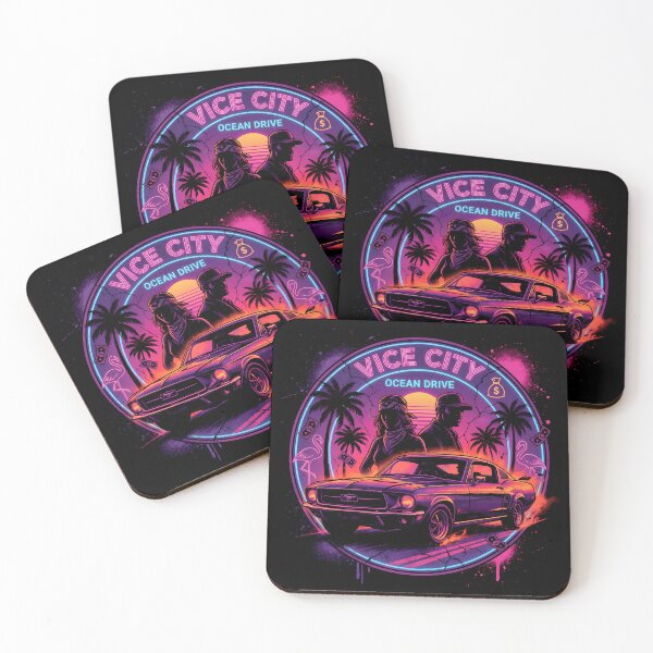 Item preview, Vice City Neon Synthwave Retro Gaming Tee designed and sold by Senpaiwaves.