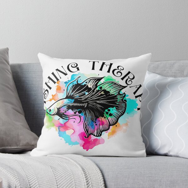 Item preview, Fishing Therapy Watercolor Betta Fish Art  designed and sold by AXENT Designs.