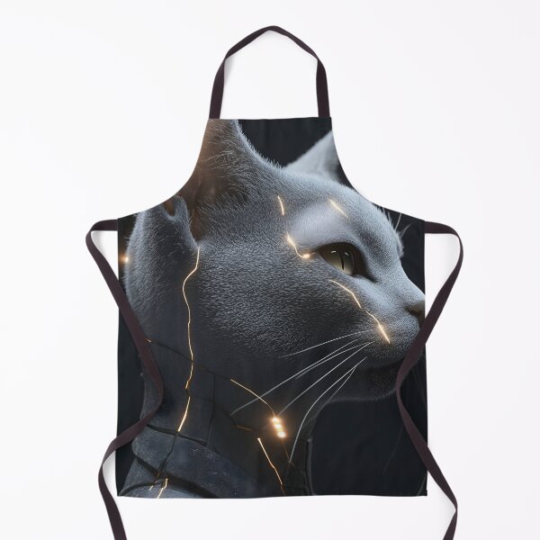 Item preview, Chartreux cat luminous cyber feline sleek silver guardian designed and sold by mildaclairmo.
