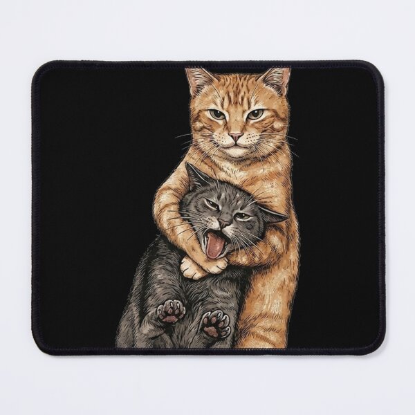 Item preview, Funny Orange Cat Headlock Screaming Grey Cat Vintage Meme Art designed and sold by ahmed2751989.