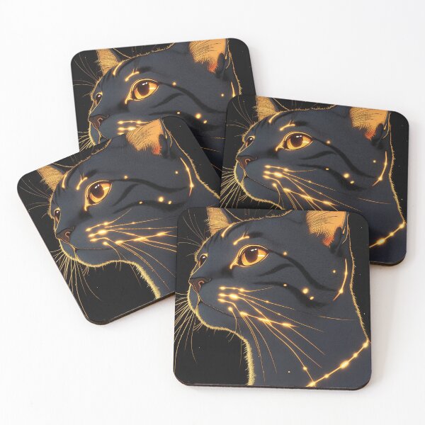 Item preview, Bengal Cat Luminous Whiskers Night Portrait designed and sold by mildaclairmo.