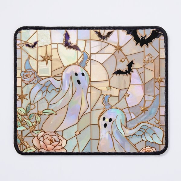 Item preview, Halloween Stained Glass Ghosts and Floral Skeleton  designed and sold by BriSher.