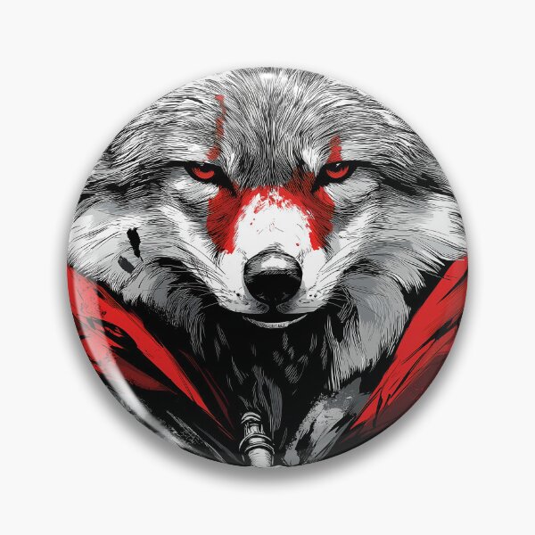 Item preview, Coyote Crimson Warrior Wild Animal Red Cloak Samurai designed and sold by earlobejerk.