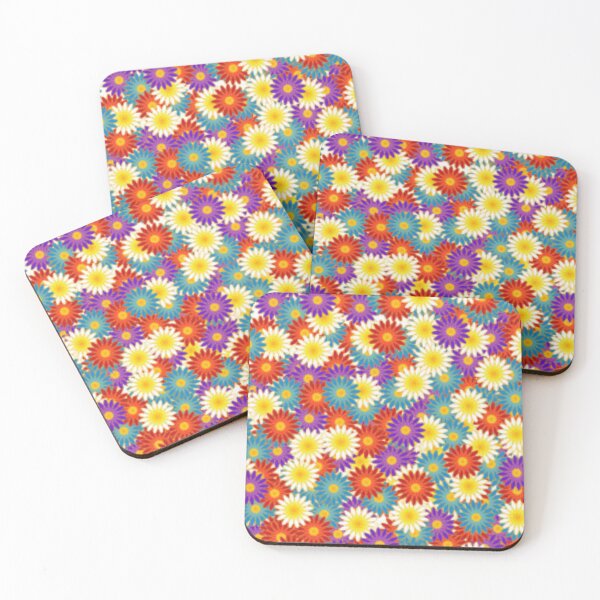 Item preview, Vibrant Colorful Chrysanthemum Pattern - Retro Pop Floral Design designed and sold by vekotpu.
