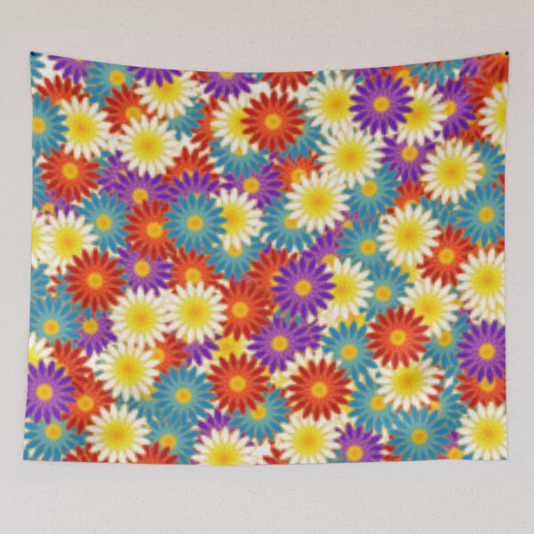 Item preview, Vibrant Colorful Chrysanthemum Pattern - Retro Pop Floral Design designed and sold by vekotpu.