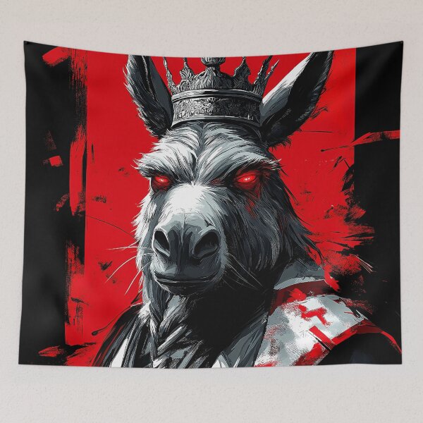 Item preview, Donkey Farm Animal Crimson Warrior Crowned Gothic Mystic designed and sold by earlobejerk.