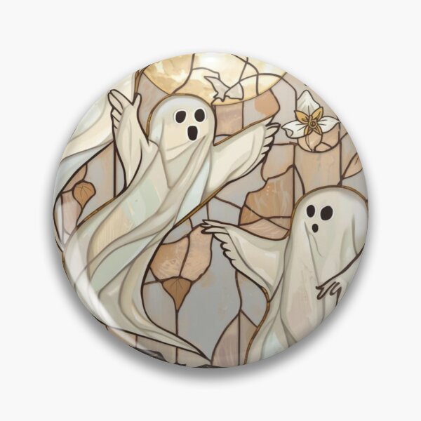 Item preview, Halloween Stained Glass Ghosts and Floral Skeleton  designed and sold by BriSher.