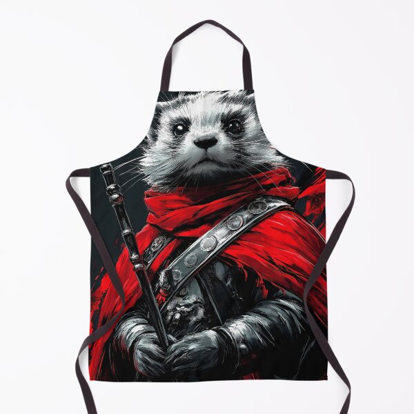Item preview, Ferret Crimson Warrior Red Cloak Wild Animal Guardian designed and sold by earlobejerk.