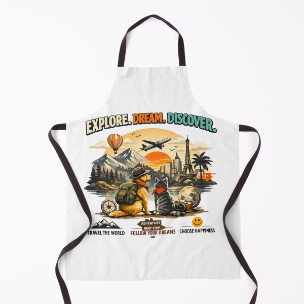 Item preview, Explore Dream Discover - Traveling Dog and Cat Adventure Sunset Art designed and sold by Ruyugu.