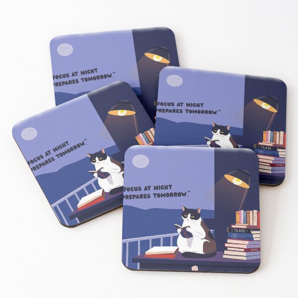 Item preview, Cat Reading At Night Prepares Tomorrow Wise focus designed and sold by hoodiehood.
