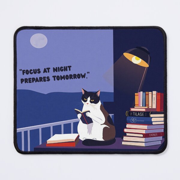 Item preview, Cat Reading At Night Prepares Tomorrow Wise focus designed and sold by hoodiehood.