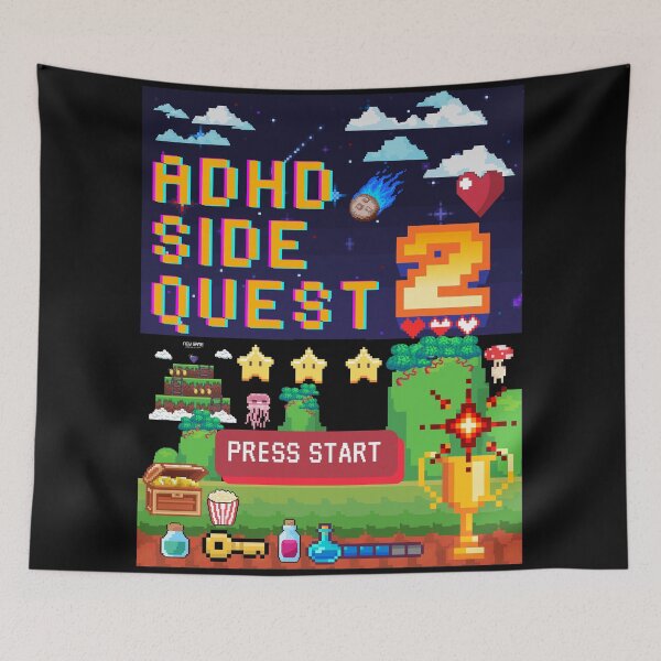 Item preview, VIDEO GAME ART WORK - ADHD SIDE QUEST 2 designed and sold by JDY Studio Designs.