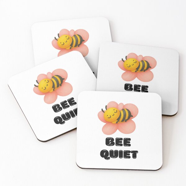 Item preview, Bee Quiet Cute Bumblebee and pink flower cozy Kawaii Bumble Bees designed and sold by Art IN Pack.