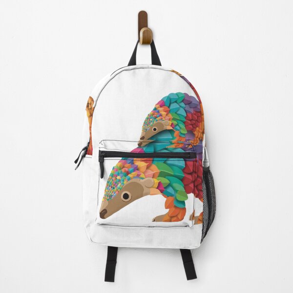 Item preview, Rainbow Pangolin Mother and Baby Whimsical Wildlife designed and sold by Karin Taylor.
