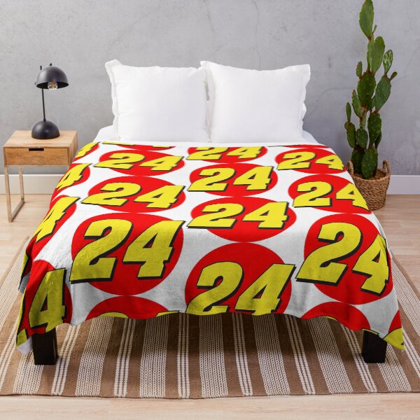 Aperçu de l'œuvre Jeff Gordon Rainbow Warrior NASCAR, numéro 24, jaune et rouge. créée et vendue par Rolographics1.