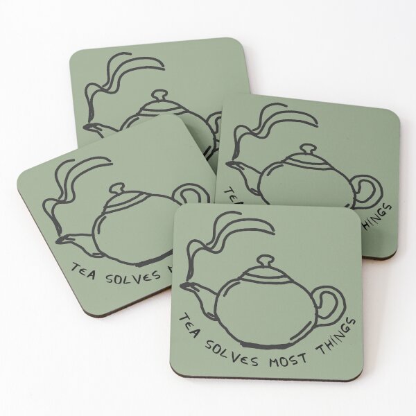 Item preview, Hand-Drawn 'Tea Solves Most Things' Cozy Minimalist Quote designed and sold by Digital-Thought.
