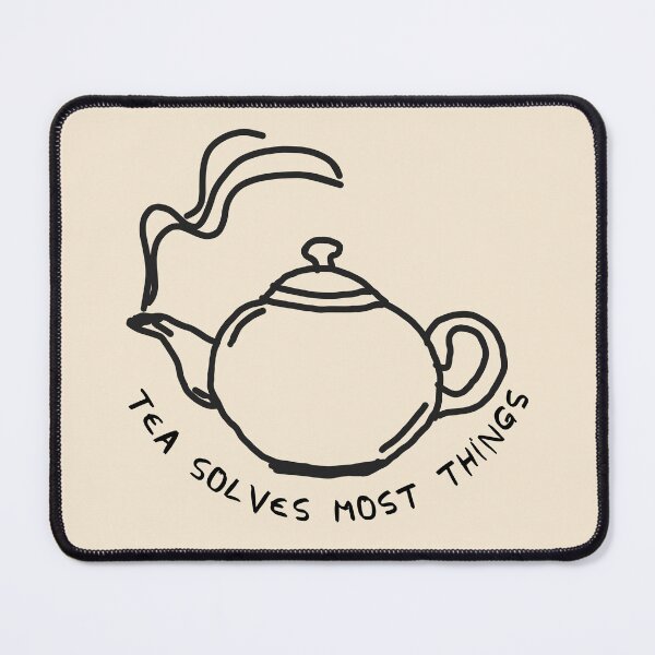 Item preview, Hand-Drawn 'Tea Solves Most Things' Cozy Minimalist Quote designed and sold by Digital-Thought.