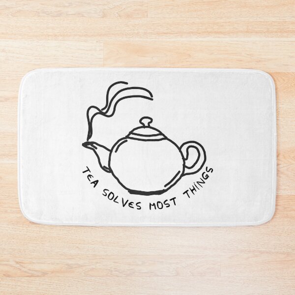 Item preview, Hand-Drawn 'Tea Solves Most Things' Cozy Minimalist Quote designed and sold by Digital-Thought.