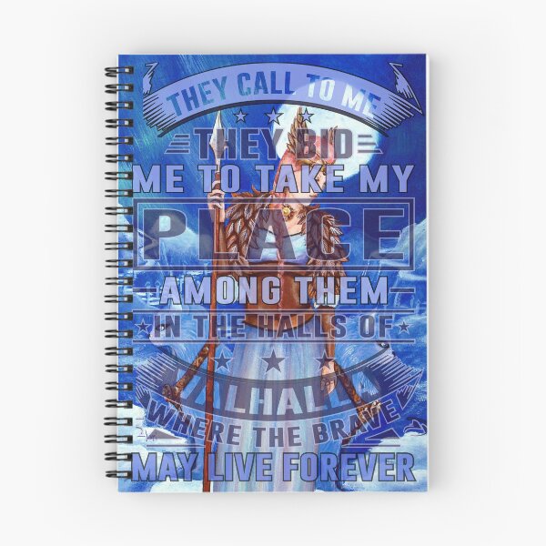 Item preview, Ice Blue Freya painting with words overlaid They Call to Me they bid me to take my place among them in the halls of Valhalla where the brave may live forever designed and sold by Lori Richardson.