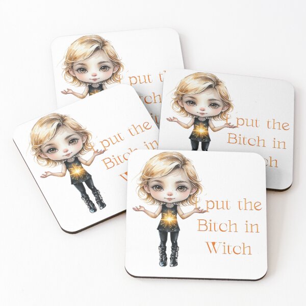 Item preview, I Put The Bitch In Witch - Magical Chibi designed and sold by ArtisticDesignsbyLinda.