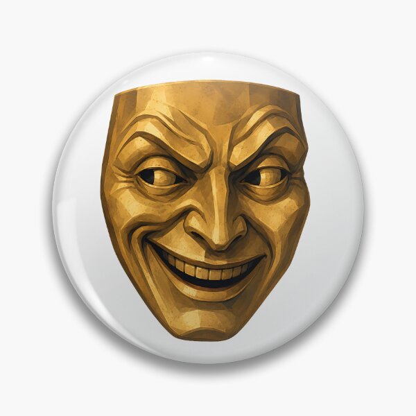 Item preview, Golden Comedy Theater Mask Faceted Grin Design designed and sold by bellaever.