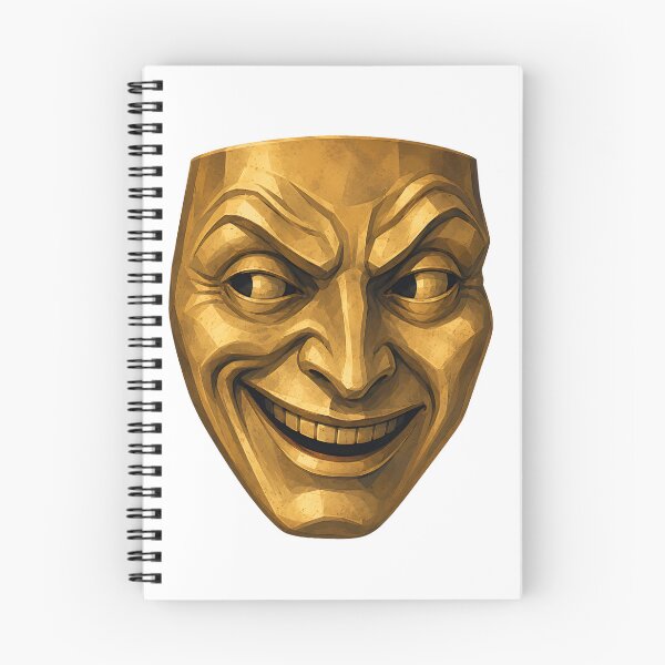 Item preview, Golden Comedy Theater Mask Faceted Grin Design designed and sold by bellaever.